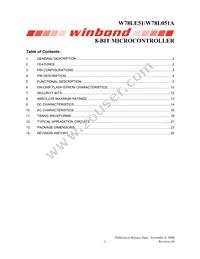 W78L051A24PL Datasheet Cover