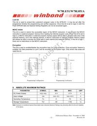 W78L051A24PL Datasheet Page 13