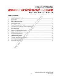 W78L051C24PL Datasheet Cover