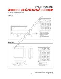 W78L051C24PL Datasheet Page 21