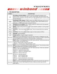 W78L052A24PL Datasheet Page 4