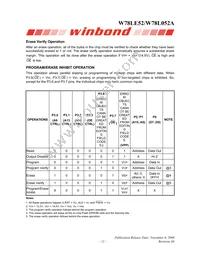 W78L052A24PL Datasheet Page 11