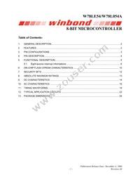 W78L054A24PL Datasheet Cover
