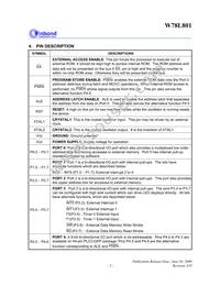 W78L801A24FL Datasheet Page 5