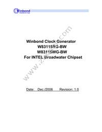 W83115WG-BW Datasheet Cover