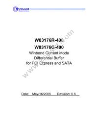 W83176G-400 Datasheet Cover
