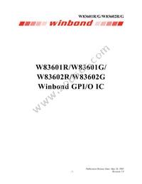 W83602G Datasheet Cover