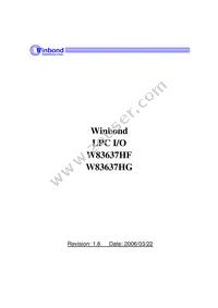 W83637HG-AW Datasheet Cover