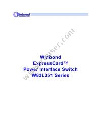 W83L351G Datasheet Cover