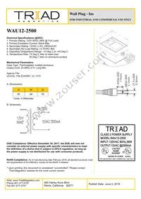 WAU12-2500 Datasheet Cover
