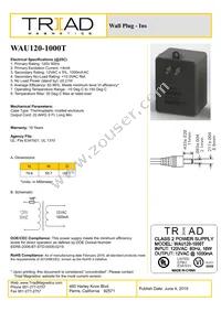 WAU120-1000T Datasheet Cover