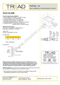 WAU16-500 Datasheet Cover
