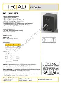 WAU160-750-S Datasheet Cover