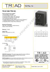 WAU160-750-SG Datasheet Cover