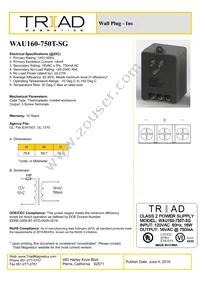 WAU160-750T-SG Datasheet Cover