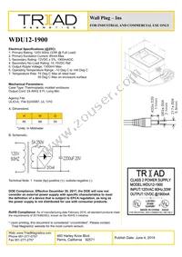 WDU12-1900 Datasheet Cover