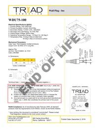WDU75-100 Datasheet Cover