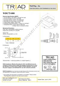 WDU75-800 Datasheet Cover