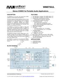 WM8750CJLGEFL/R Datasheet Cover