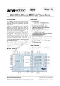 WM8770SIFT/RV Datasheet Cover