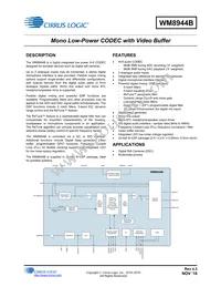 WM8944BECS/R Datasheet Cover