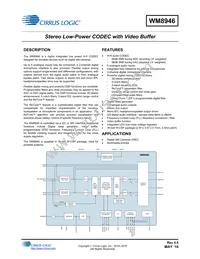 WM8946ECS/R Datasheet Cover