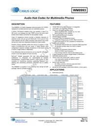 WM8993ECS/RV Datasheet Cover