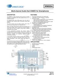 WM8994ECS/R Datasheet Cover