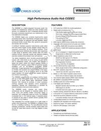 WM8998ECS/R Datasheet Cover