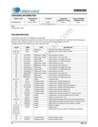 WM8998ECS/R Datasheet Page 8