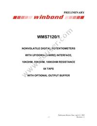 WMS7121100P Datasheet Cover