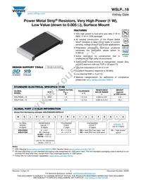 WSLP0805R0100FEA18 Datasheet Cover