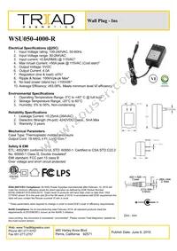 WSU050-4000-R Datasheet Cover