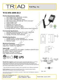 WSU050-4000-R13 Datasheet Cover
