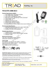 WSU075-1000-R13 Datasheet Cover