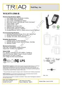 WSU075-1500-R Datasheet Cover
