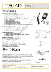 WSU075-2400-R Datasheet Cover