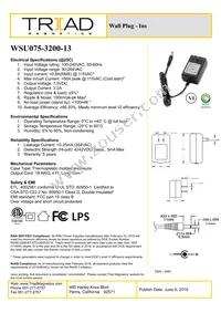 WSU075-3200-13 Datasheet Cover