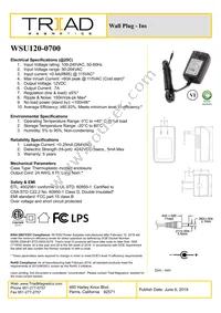 WSU120-0700 Datasheet Cover