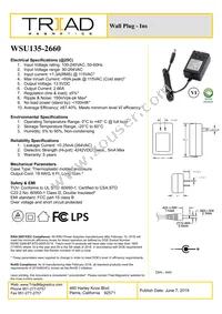 WSU135-2660 Datasheet Cover