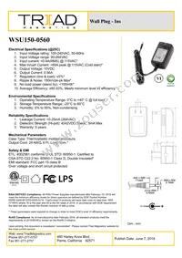 WSU150-0560 Datasheet Cover