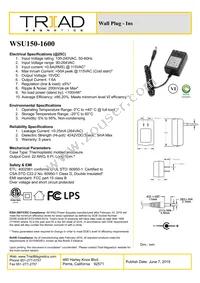 WSU150-1600 Datasheet Cover