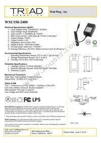 WSU150-2400 Datasheet Cover