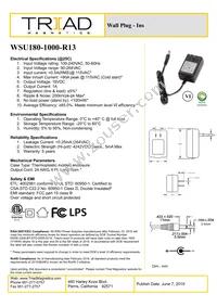 WSU180-1000-R13 Datasheet Cover