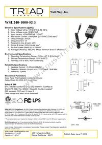 WSU240-1000-R13 Datasheet Cover