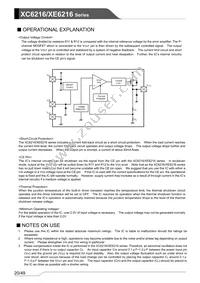 XC6216C202ER-G Datasheet Page 20