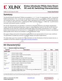 XCKU040-1FBVA676I Datasheet Cover