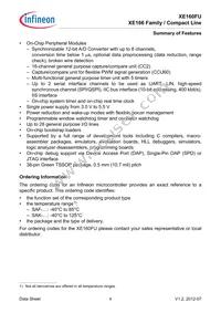 XE160FU8F40RAAKXUMA1 Datasheet Page 8