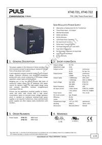 XT40.722 Datasheet Cover