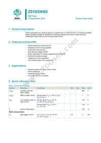 Z0103NN0 Datasheet Cover